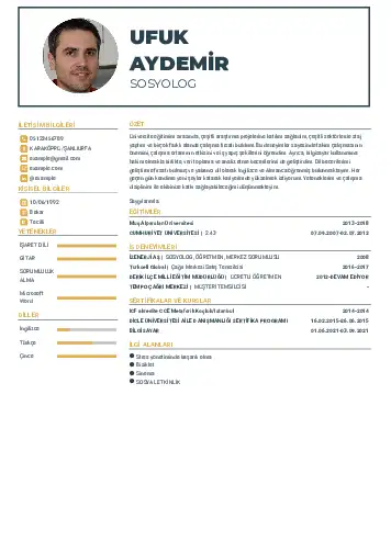 Sosyolog Cv Örnekleri cv indir